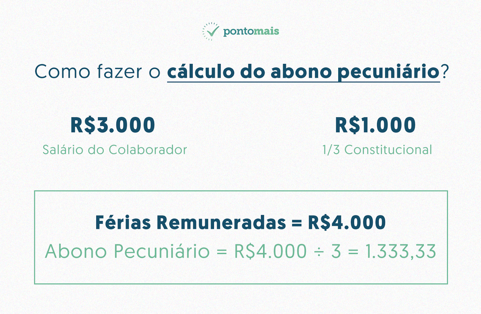 como fazer o cálculo do abono pecuniário